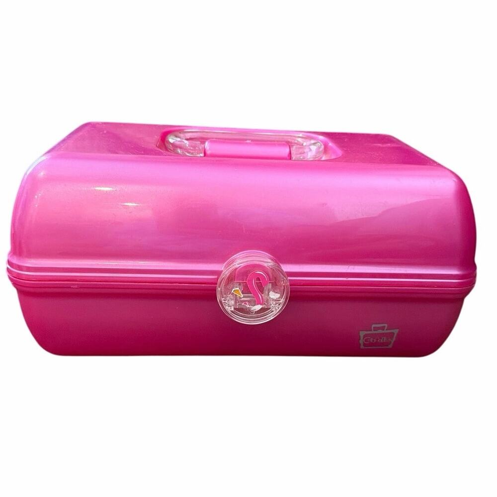 Vintage bright pink Caboodles make up case storage